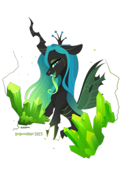 Size: 2350x3269 | Tagged: safe, artist:alrumoon_art, queen chrysalis, changeling, pony, g4, female, high res, mare, simple background, solo, transparent background