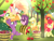 Size: 3058x2297 | Tagged: safe, artist:harmonyvitality-yt, apple bloom, applejack, big macintosh, li'l cheese, little mac, sugar belle, earth pony, pony, unicorn, g4, apple, apple tree, base used, basket, butt, colt, female, foal, food, high res, holding a pony, male, mare, older, older apple bloom, outdoors, plot, stallion, tree