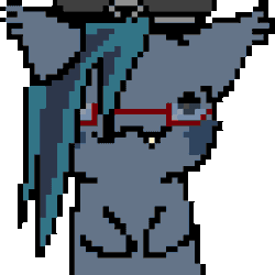 Size: 864x864 | Tagged: safe, alternate version, artist:maggot, oc, oc only, oc:sigil swarm, bat pony, pony, :3, animated, bat pony oc, dot eyes, gif, hair over one eye, licking, licking the fourth wall, looking at you, pixel art, simple background, smiling, solo, tongue out, transparent background