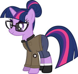 Size: 1920x1821 | Tagged: safe, artist:edy_january, edit, vector edit, sci-twi, twilight sparkle, pony, unicorn, g4, boots, clothes, girls und panzer, glasses, jacket, link in description, marine, marines, military, military uniform, pants, ponified, saunders, sgt. twilight sparkle, shoes, simple background, soldier, solo, stockings, thigh highs, transparent background, uniform, vector