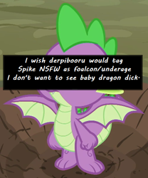 Size: 500x600 | Tagged: safe, edit, edited screencap, screencap, spike, dragon, derpibooru, g4, molt down, adventure in the comments, male, meta, op is a duck, solo, winged spike, wings