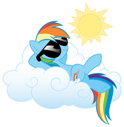 Size: 1995x2048 | Tagged: safe, rainbow dash, pegasus, pony, g4, official, cloud, design, female, mare, on a cloud, shirt design, simple background, sitting, sitting on a cloud, solo, sun, transparent background, zazzle