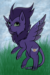 Size: 3600x5400 | Tagged: safe, artist:thecommandermiky, oc, oc:miky command, cheetah, hybrid, pegasus, pony, chest fluff, pegasus oc, smiling, solo, spread wings, wings