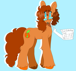Size: 1251x1167 | Tagged: safe, artist:maggot, oc, oc only, earth pony, pony, :o, dialogue, earth pony oc, glasses, hooves, looking at you, open mouth, simple background, solo, speech bubble, teal background, unshorn fetlocks