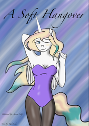 Size: 1524x2156 | Tagged: safe, oc, oc:kor_dust, alicorn, anthro, bunny suit, clothes, digital art, female, solo