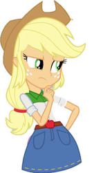Size: 209x350 | Tagged: safe, artist:movieliker236, edit, edited screencap, screencap, applejack, human, equestria girls, g4, female, not a vector, simple background, solo, white background