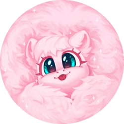 Size: 980x980 | Tagged: safe, artist:amishy, oc, oc only, oc:fluffle puff, earth pony, original species, pony, g4, :p, cute, excessive fluff, female, flufflebetes, fluffy, mare, ocbetes, solo, sparkles, tongue out