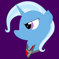 Size: 666x666 | Tagged: safe, artist:ceffyl-dŵr, trixie, pony, unicorn, g4, alicorn amulet, purple background, simple background, solo