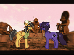 Size: 4000x3000 | Tagged: safe, artist:sleepymist, daring do, oc, oc:mist avalon, g4, statue