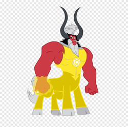 Size: 900x894 | Tagged: safe, lord tirek, centaur, taur, g4, alpha channel, cloven hooves, dc comics, glowing, glowing fist, male, nose piercing, nose ring, piercing, solo, yellow lantern