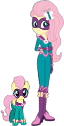 Size: 236x462 | Tagged: safe, edit, edited screencap, editor:pascalmulokozi2, screencap, fluttershy, human, pegasus, pony, equestria girls, equestria girls specials, g4, my little pony equestria girls: movie magic, power ponies (episode), background removed, female, mare, not a vector, power ponies, self paradox, self ponidox, simple background, solo, transparent background