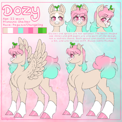Size: 2000x2000 | Tagged: safe, artist:dozyarts, oc, oc:dozy, earth pony, pegasus, pony, female, high res, mare, reference sheet, solo