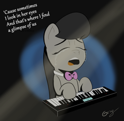 Size: 4000x3905 | Tagged: safe, artist:realgero, octavia melody, earth pony, pony, g4, crying, glimpse of us, joji, keyboard, musical instrument, sad, singing, solo, song reference