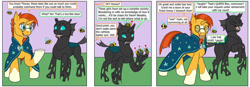 Size: 1280x445 | Tagged: safe, artist:termyotter, sunburst, thorax, bee, changeling, insect, pony, unicorn, g4, male, stallion