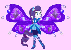 Size: 800x570 | Tagged: safe, artist:glittertiara, rarity, human, equestria girls, g4, boots, crystal guardian, female, high heel boots, shoes, simple background, solo, wings