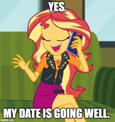Size: 500x529 | Tagged: safe, artist:mlpfan3991, edit, screencap, sunset shimmer, human, equestria girls, g4, my little pony equestria girls: better together, text support, text support: sunset shimmer, caption, cellphone, female, image macro, phone, solo, text