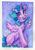 Size: 1479x2084 | Tagged: safe, artist:dandy, oc, oc only, oc:saphira moon, alicorn, pony, alicorn oc, chest fluff, constellation, eye clipping through hair, eyebrows, eyebrows visible through hair, fangs, horn, open mouth, sitting, solo, spread wings, starry background, traditional art, unshorn fetlocks, watercolor painting, wings