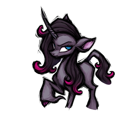 Size: 1384x1350 | Tagged: safe, artist:alts-art, oleander (tfh), classical unicorn, pony, unicorn, them's fightin' herds, cloven hooves, community related, female, horn, leonine tail, no pupils, simple background, solo, transparent background, unshorn fetlocks
