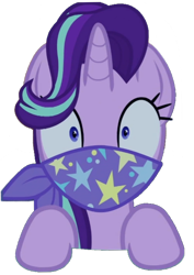 Size: 756x1070 | Tagged: safe, edit, edited screencap, screencap, starlight glimmer, pony, unicorn, g4, road to friendship, background removed, cloth gag, gag, over the nose gag, pinpoint eyes, scarf gag, shocked, shocked expression, simple background, solo, starlight's gag, surprised, transparent background, vector, wtf, wtf face