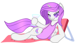 Size: 1128x653 | Tagged: artist needed, safe, oc, oc only, alicorn, pony, base used, clothes, female, looking at you, relaxing, round belly, simple background, solo, swimsuit, transparent background