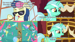 Size: 3840x2160 | Tagged: safe, edit, edited screencap, screencap, berry punch, berryshine, bon bon, cheerilee, cheese sandwich, cinnamon swirl, cloudchaser, derpy hooves, diamond mint, drizzle, flitter, green jewel, lyra heartstrings, meadow song, minuette, parasol, rainbowshine, sassaflash, serena, sunshower raindrops, sweetie drops, tropical spring, twinkleshine, welly, earth pony, pegasus, pony, unicorn, g4, pinkie pride, slice of life (episode), birthday cake, birthday candles, birthday party, cake, candle, colt cheese sandwich, comic, crying, decoration, female, filly, filly bon bon, filly cheerilee, filly derpy, filly lyra, filly minuette, flower, food, fridge horror, fridge horror in the comments, fridge logic, grass, hat, headcanon in the comments, high res, party, party hat, sad, secret agent sweetie drops, sunglasses, text, the implications are horrible, town hall, unfortunate implications, watch, window, wristwatch, younger