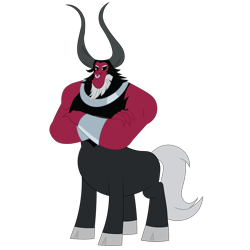 Size: 1200x1200 | Tagged: safe, artist:prixy05, lord tirek, centaur, taur, g4, beard, bracer, cloven hooves, facial hair, male, nose piercing, nose ring, piercing, simple background, solo, transparent background, vector