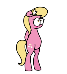 Size: 1275x1414 | Tagged: safe, artist:professorventurer, lily, lily valley, earth pony, pony, g4, belly, bipedal, blushing, cute, female, floppy ears, hooves behind back, mare, shy, simple background, solo, transparent background