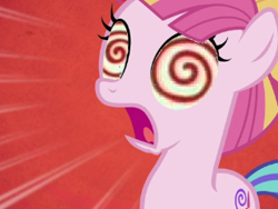 Size: 311x234 | Tagged: safe, artist:movieliker236, edit, edited screencap, screencap, toola roola, earth pony, pony, fame and misfortune, g4, female, filly, foal, hypno eyes, hypnosis, hypnotized, solo