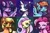 Size: 2048x1365 | Tagged: safe, artist:tkotu434, applejack, fluttershy, pinkie pie, rainbow dash, rarity, twilight sparkle, alicorn, earth pony, pegasus, pony, unicorn, g4, :p, bust, female, group, looking at you, mane six, mare, no pupils, one eye closed, sextet, smiling, smiling at you, tongue out, twilight sparkle (alicorn), wingding eyes, wink