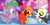 Size: 1273x628 | Tagged: safe, artist:porygon2z, pinkie pie, spike, twilight sparkle, oc, oc:heatwave, dragon, earth pony, griffon, pony, titan, unicorn, g4, broken horn, butt, chickub, collar, crossover, dancing, female, griffon oc, horn, king clawthorne, male, mare, pet tag, plot, porygon2z's trio, raised tail, show accurate, skull, tail, the owl house, trio focus, unicorn twilight