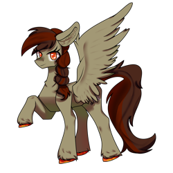 Size: 2894x2894 | Tagged: safe, artist:nirguna st, oc, oc only, oc:pora hooft, pegasus, pony, braid, high res, looking at you, pegasus oc, simple background, smiling, solo, spread wings, transparent background, wings