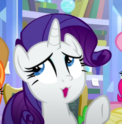 Size: 382x388 | Tagged: safe, screencap, rarity, pony, unicorn, g4, the ending of the end, :3, cropped, cute, raribetes, solo