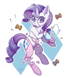 Size: 450x520 | Tagged: safe, artist:toxiccolour, rarity, original species, plush pony, pony, unicorn, g4, cutie mark background, ear fluff, female, mare, needle, plushie, simple background, solo, stitches, transparent background