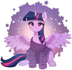 Size: 2201x2112 | Tagged: safe, alternate character, alternate version, artist:avrameow, twilight sparkle, alicorn, pony, g4, clothes, cute, ear fluff, female, high res, mare, oversized clothes, simple background, solo, sweater, twiabetes, twilight sparkle (alicorn), white background