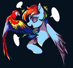 Size: 1991x1867 | Tagged: safe, artist:tkotu1, rainbow dash, bird, macaw, parrot, pony, g4, female