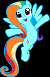 Size: 180x280 | Tagged: safe, artist:movieliker236, artist:xpesifeindx, edit, edited screencap, screencap, vector edit, fluttershy, rainbow dash, pegasus, pony, g4, black background, female, mare, palette swap, recolor, simple background, solo, vector