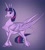 Size: 1526x1690 | Tagged: safe, artist:witherslayer73, twilight sparkle, alicorn, pony, g4, cloven hooves, colored hooves, concave belly, female, gradient background, hoers, leonine tail, mare, smiling, solo, tail, twilight sparkle (alicorn), unshorn fetlocks, wings
