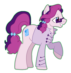 Size: 1662x1713 | Tagged: safe, artist:queertrixie, oc, oc only, oc:birthday card, clothes, glasses, magical lesbian spawn, male, offspring, outline, parent:pinkie pie, parent:rarity, shirt, simple background, solo, stallion, transparent background