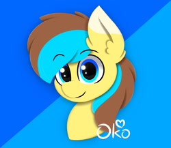 Size: 1200x1040 | Tagged: safe, artist:okopod, oc, oc only, oc:okopod, pegasus, pony, lineless, male, pegasus oc, pony oc, smiling, solo