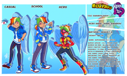 Size: 1035x624 | Tagged: safe, artist:geluatekurama, rainbow dash, human, equestria girls, g4, crossover, crystal guardian, female, human coloration, my hero academia, solo