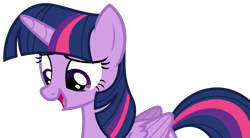 Size: 3288x1819 | Tagged: safe, artist:sketchmcreations, twilight sparkle, alicorn, pony, g4, twilight time, female, looking down, mare, open mouth, open smile, simple background, smiling, solo, transparent background, twilight sparkle (alicorn), vector