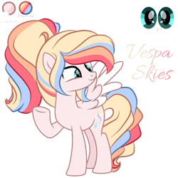 Size: 2048x2048 | Tagged: safe, artist:harmonyvitality-yt, oc, oc only, pegasus, pony, colored wings, female, high res, magical lesbian spawn, mare, offspring, parent:applejack, parent:rainbow dash, parents:appledash, pegasus oc, raised hoof, simple background, solo, transparent background, two toned wings, underhoof, wings