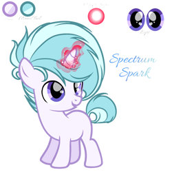 Size: 2048x2048 | Tagged: safe, artist:harmonyvitality-yt, oc, oc only, oc:spectrum spark, pony, unicorn, colt, eyelashes, foal, glowing, glowing horn, high res, horn, looking back, male, offspring, parent:mistmane, parent:star swirl the bearded, parents:mistswirl, simple background, smiling, solo, transparent background, unicorn oc