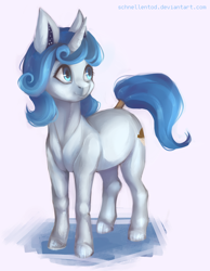 Size: 1548x2000 | Tagged: safe, artist:schnellentod, oc, oc only, pony, unicorn, simple background, smiling, solo, standing, white background