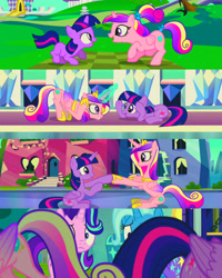 Size: 1920x2400 | Tagged: safe, alternate version, edit, edited screencap, editor:itsmgh1203, screencap, princess cadance, starlight glimmer, trixie, twilight sparkle, alicorn, pony, unicorn, a canterlot wedding, g4, road to friendship, season 2, season 3, season 6, season 8, the crystal empire, the times they are a changeling, butt, crown, cute, cutedance, female, filly, filly cadance, filly twilight sparkle, foal, frown, jewelry, lovebutt, magic, mare, open mouth, open smile, plot, regalia, smiling, sunshine sunshine, teen princess cadance, telekinesis, twiabetes, twibutt, twilight sparkle (alicorn), unicorn twilight, younger