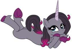 Size: 7253x4923 | Tagged: safe, artist:ejlightning007arts, artist:kp-shadowsquirrel, oleander (tfh), pony, unicorn, them's fightin' herds, base used, butt, community related, cute, female, kissy face, leonine tail, lying down, mare, plot, pose, sexy, simple background, tail, transparent background, unshorn fetlocks, vector