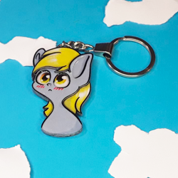 Size: 720x720 | Tagged: safe, artist:made_by_franch, derpy hooves, pony, g4, art, craft, derp, figure, handmade, keychain, solo, trinket