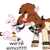 Size: 2260x2240 | Tagged: safe, artist:nonameorous, arizona (tfh), pom (tfh), cow, sheep, them's fightin' herds, bandana, bell, bell collar, bracelet, calf, choker, cloven hooves, collar, community related, duo, emo, ewe, eyes closed, eyeshadow, fangs, female, high res, jewelry, looking down, makeup, meme, piercing, screaming, simple background, sitting, spike bracelet, text, we're emo, white background