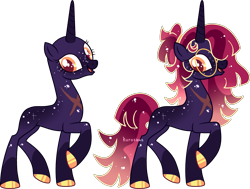 Size: 3809x2874 | Tagged: safe, artist:kurosawakuro, oc, oc only, pony, unicorn, base used, glasses, high res, magical lesbian spawn, offspring, parent:tempest shadow, parent:twilight sparkle, parents:tempestlight, simple background, solo, transparent background