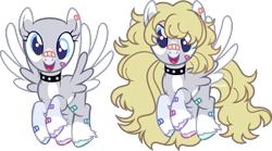 Size: 1819x1011 | Tagged: safe, artist:kurosawakuro, oc, oc only, pegasus, pony, bandaid, base used, choker, female, mare, simple background, solo, spiked choker, transparent background